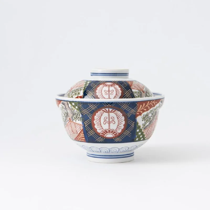 eco-conscious dinnerware for barbecues-Nishiki Sakura Mino Ware Donburi Rice Bowl with Lid L