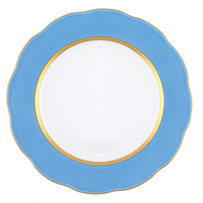 disposable dinnerware for weddings and events-Herend Silk Ribbon Service Plate - Cornflower