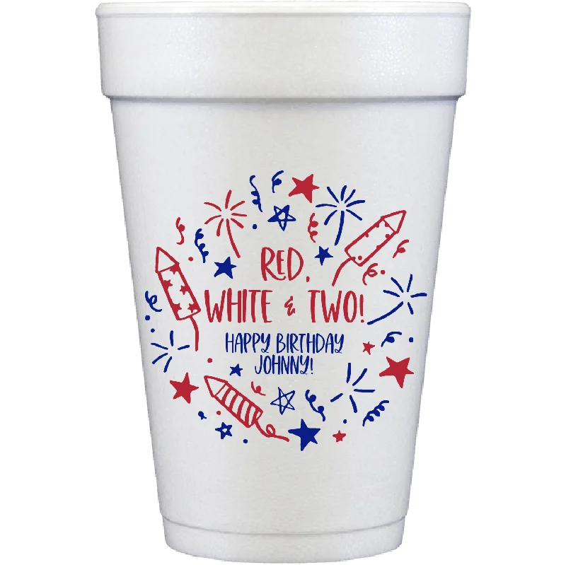 custom coffee mugs for family events-patriotic birthday | styrofoam cups