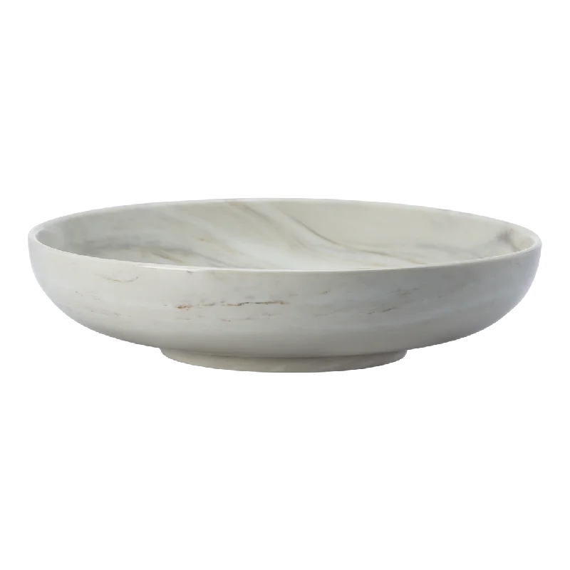 dinnerware for outdoor dining and adventures-Marble - Deep Round Coupe Plate