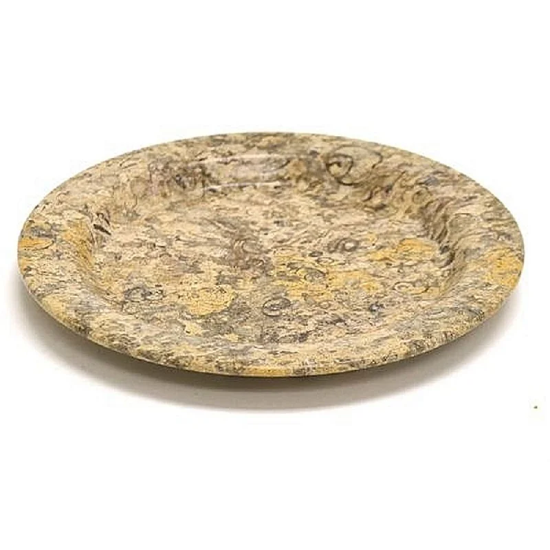 high-quality dinnerware for large parties-Nature Home Decor Fossil Stone 6-inch Serving Plate