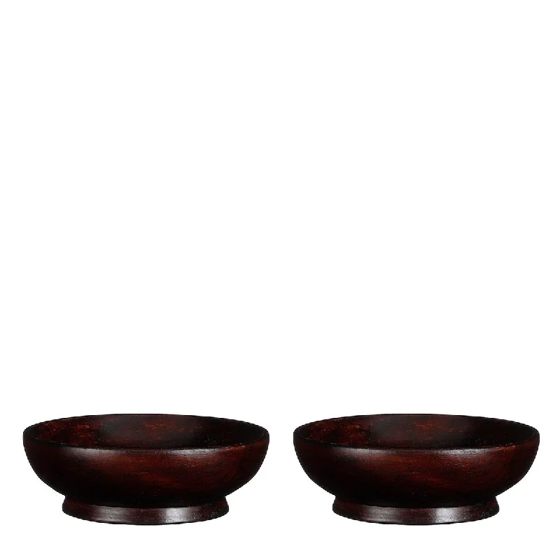 formal dinnerware set for hosting guests-Set of 2 Pompeo Bowls Brown 6.3"Dia- A - A