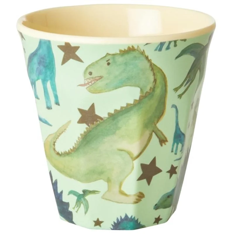 cute coffee mugs with sayings for friends-RICE Dino Print Small Melamine Childrens Cup