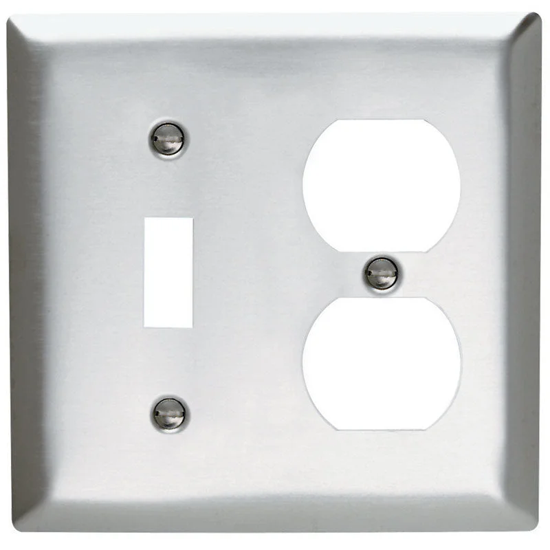 high-end dinner plates for upscale events-Pass & Seymour Silver 2 gang Stainless Steel Wall Plate 1 pk