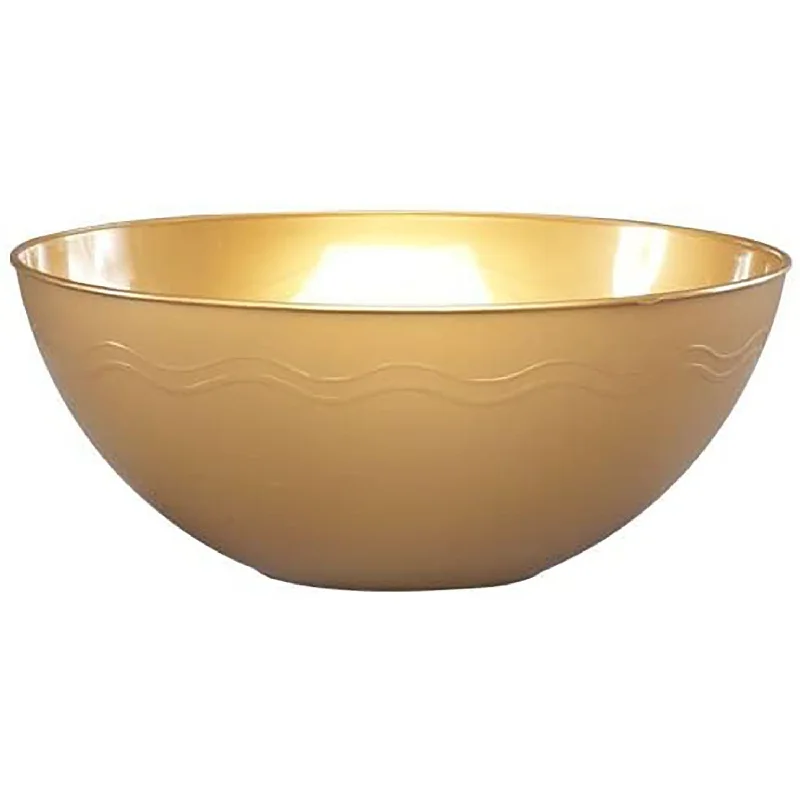 dinner plates with floral accents for parties-Gold Plastic Bowl 60 oz