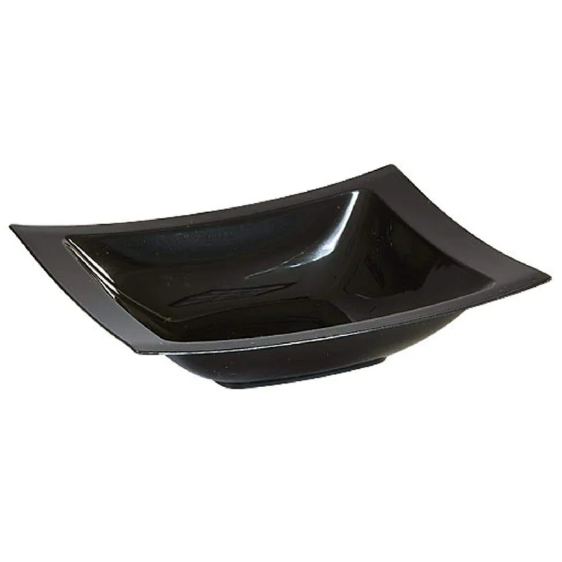 unbreakable plastic plates for outdoor events-Rectangular Plastic Soup Bowls Black 12 oz