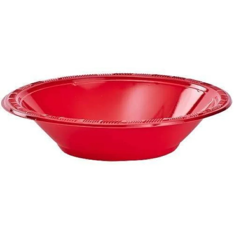 dinnerware set with unique geometric designs-Hanna K. Signature Plastic Bowl Red 15 oz