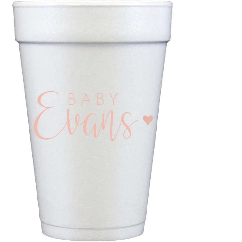 personalized coffee cups for special occasions-baby heart | styrofoam cups