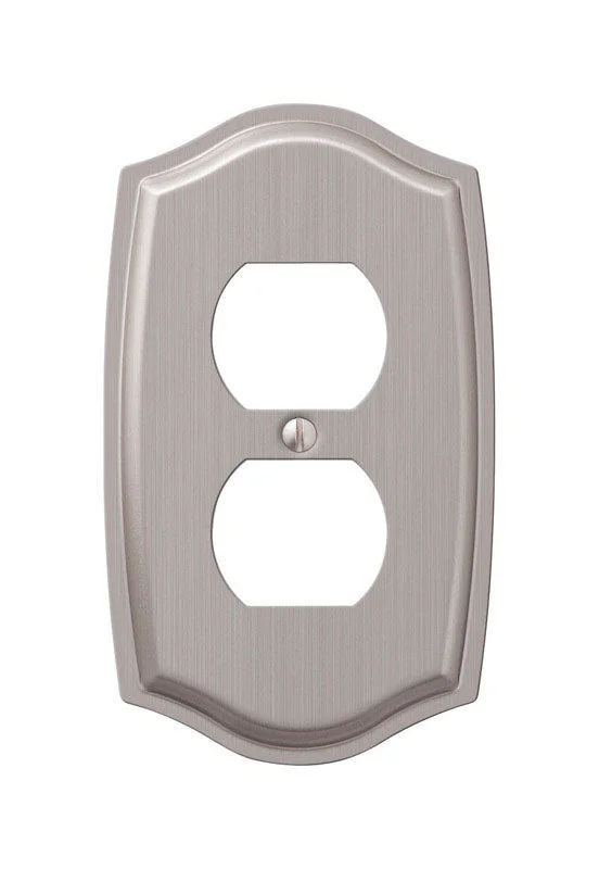 disposable dinner plates for large celebrations-Amerelle  Sonoma  Brushed Nickel  1 gang Stamped Steel  Duplex Outlet  Wall Plate  1 pk