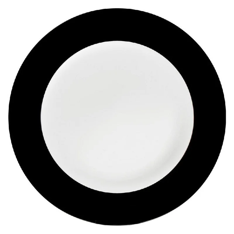 classic dinner plates with simple elegance-Konitz Black China Salad & Dessert Plates (Set of 2)