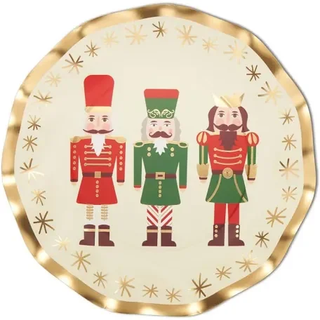 unbreakable dinner plates for kids’ meals-Sophistiplate Wavy Salad Plate- Nutcracker Christmas