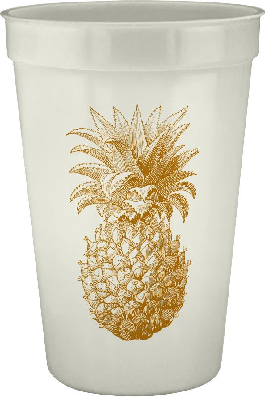 large custom mugs for family gatherings-Pineapple 16oz Pearlized Cups