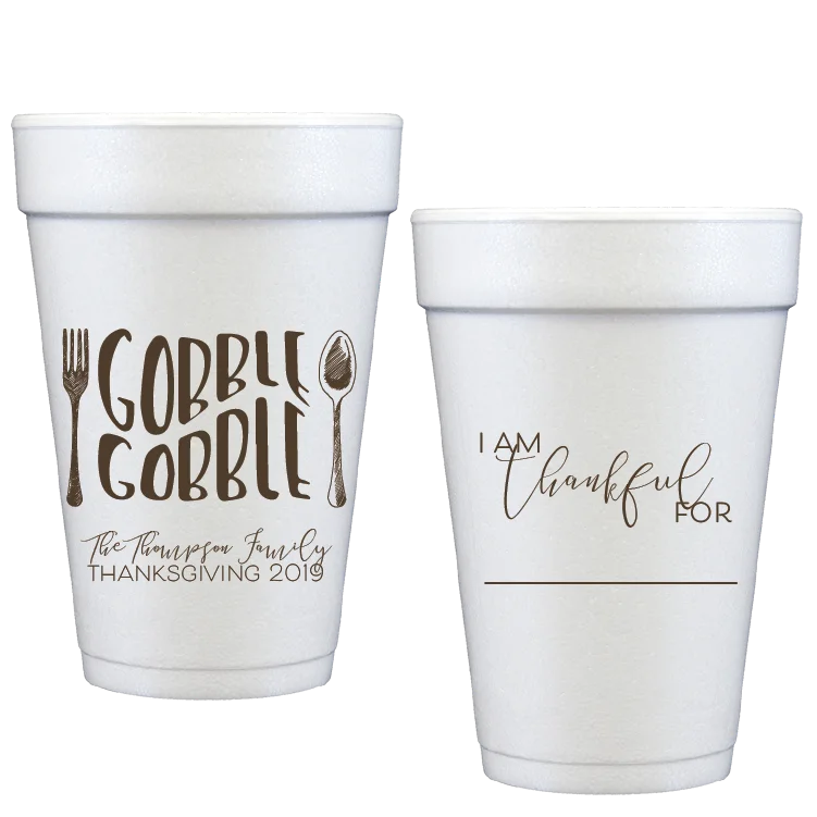 travel coffee mugs with handles for easy grip-gobble gobble | styrofoam cups