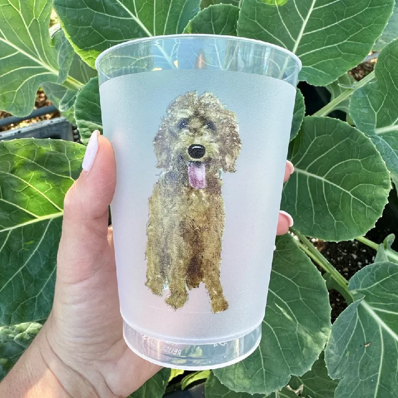 eco-friendly coffee mugs for office use-Full Color Custom Dog Art Frosted Cups