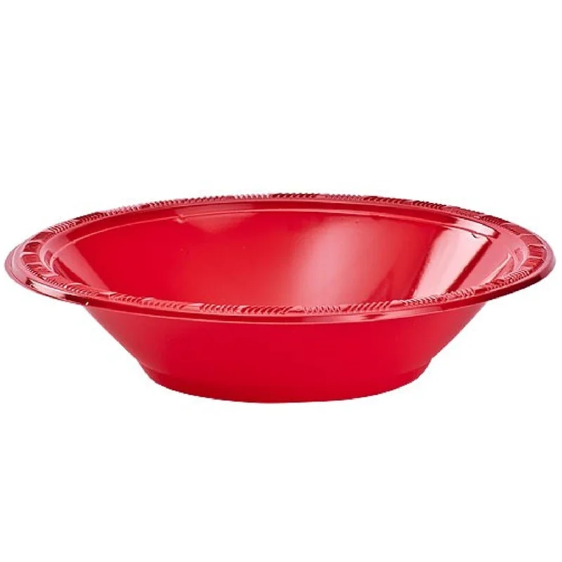 durable dinnerware for family meals-Hanna K. Signature Plastic Bowl Red 12 oz