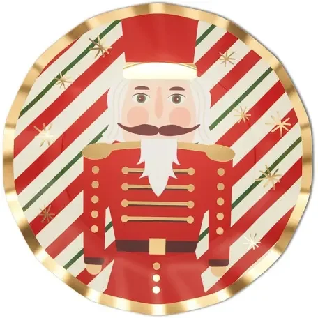 dinnerware for picnics, barbecues, and gatherings-Sophistiplate Wavy Dinner Plate - Nutcracker Christmas