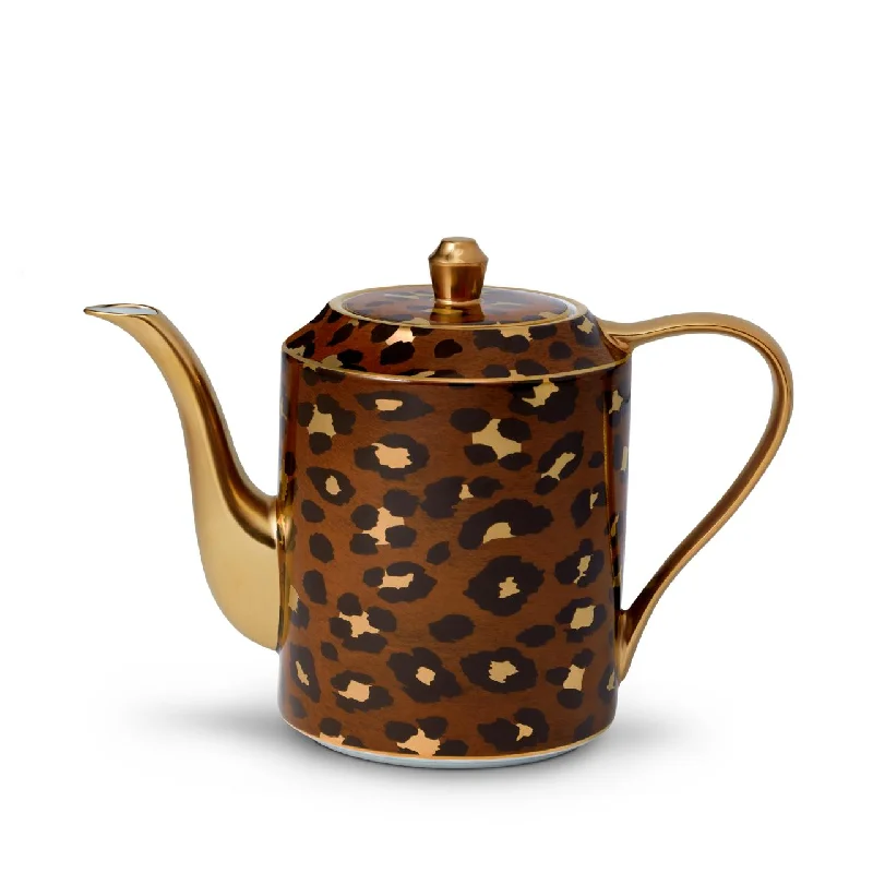 eco-friendly dinnerware for garden parties-Leopard Teapot