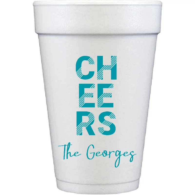 personalized coffee cups for holidays-retro cheers | styrofoam cups