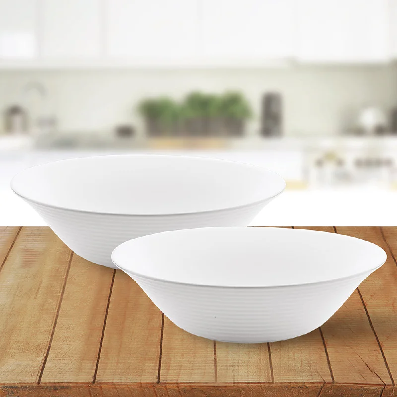 eco-friendly dinner plates for family holidays-Larah by Borosil White Multipurpose Bowl