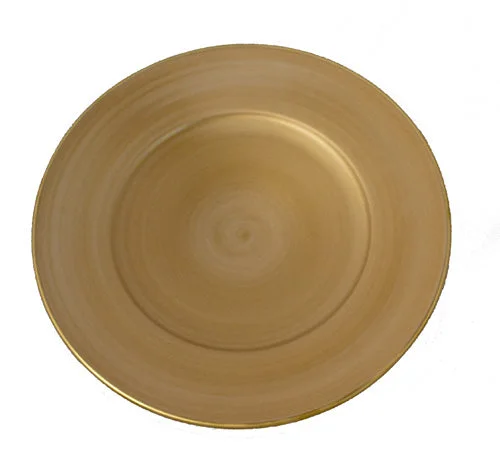 dinner plates for formal dining occasions-Brushed Gold Charger by Anna Weatherley