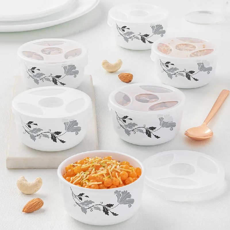 durable dinnerware for family-style meals-Larah by Borosil Millenia Katori w Lid