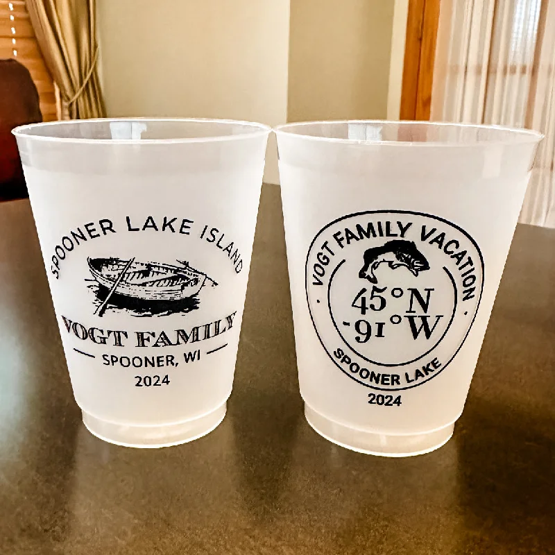 insulated coffee cups with logos for branding-Custom Family Reunion Shatterproof Cups