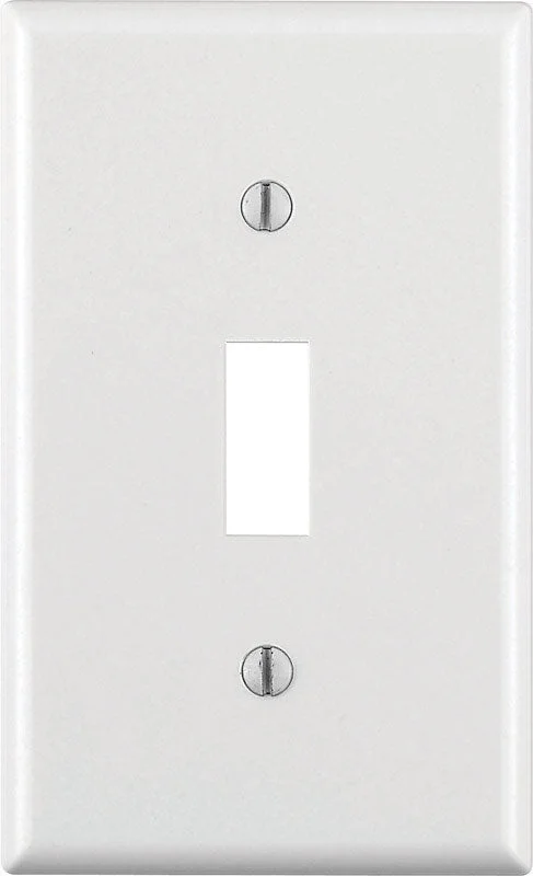 eco-friendly plates for casual meals and picnics-Leviton White 1 gang Thermoset Plastic Toggle Wall Plate 1 pk