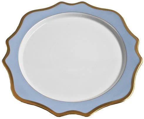 chic dinner plates with intricate patterns-Anna's Palette Sky Blue Charger by Anna Weatherley