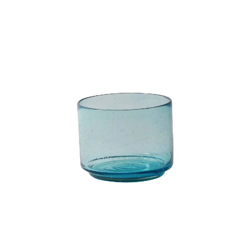 dinnerware set for beach picnics and barbecues-Cantel Glass Sm. Bowl Straight Aqua- A