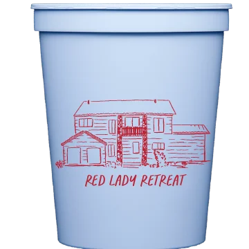 personalized travel mugs with custom logos-house sketch | stadium cups