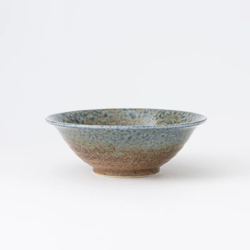 eco-friendly dinnerware for family dinners-Sand Indigo Mino Ware Ramen Bowl S