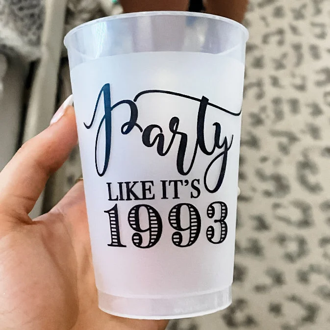 eco-friendly coffee mugs with cute patterns-Party Like It's 1993 Frost Flex Cups