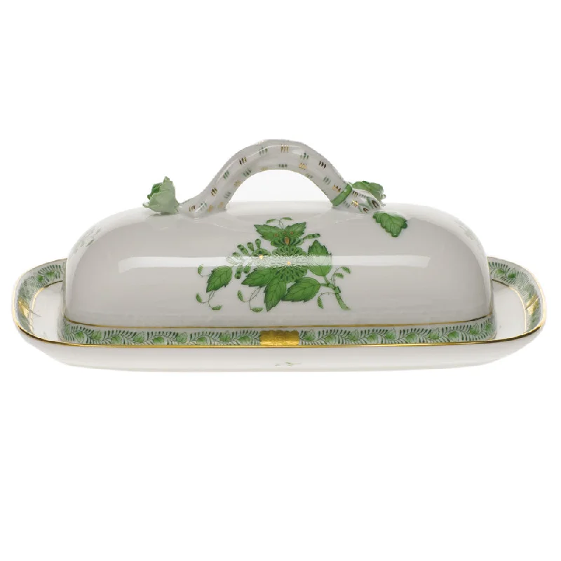 premium dinner plates with intricate details-Chinese Bouquet Butter Dish w/ Branch