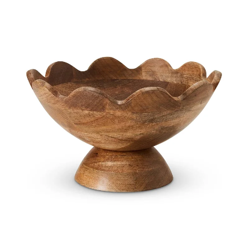 elegant dinnerware for small intimate dinners-Madras Link Luca Scalloped Pedestal Bowl 30x18cm