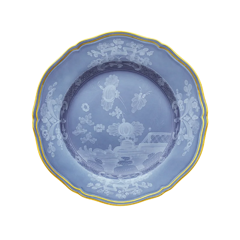 durable dinnerware for family meals-Ginori Oriente Italiano Flat Dinner Plate - Pervinca