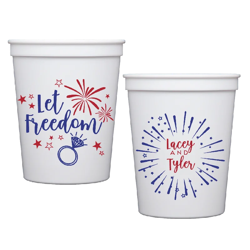 cute ceramic mugs for friends gifts-let freedom ring | stadium cups