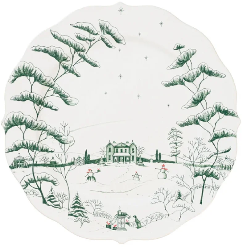 eco-friendly dinnerware set for weddings-Juliska Country Estate Winter Frolic Charger - Evergreen