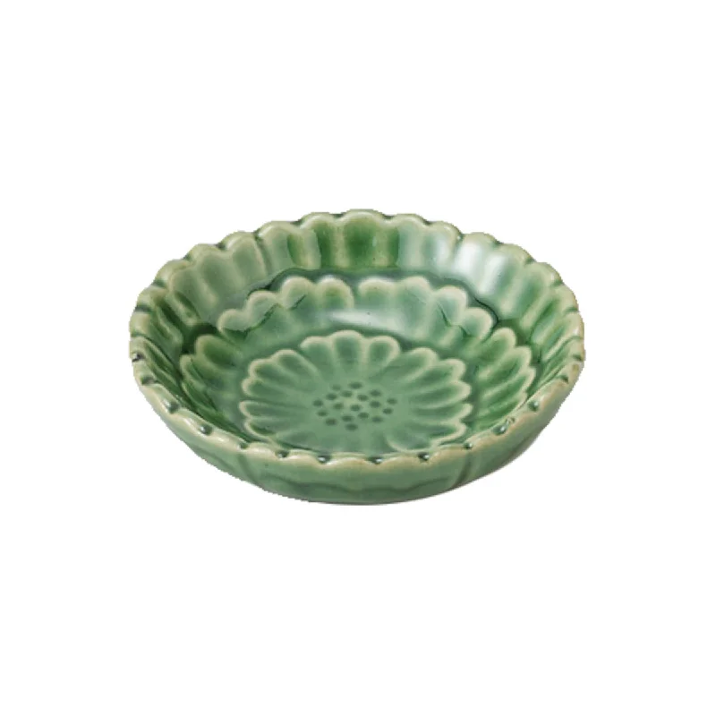 luxury dinner plates for upscale restaurant settings-Concept Japan Peony Dish Green