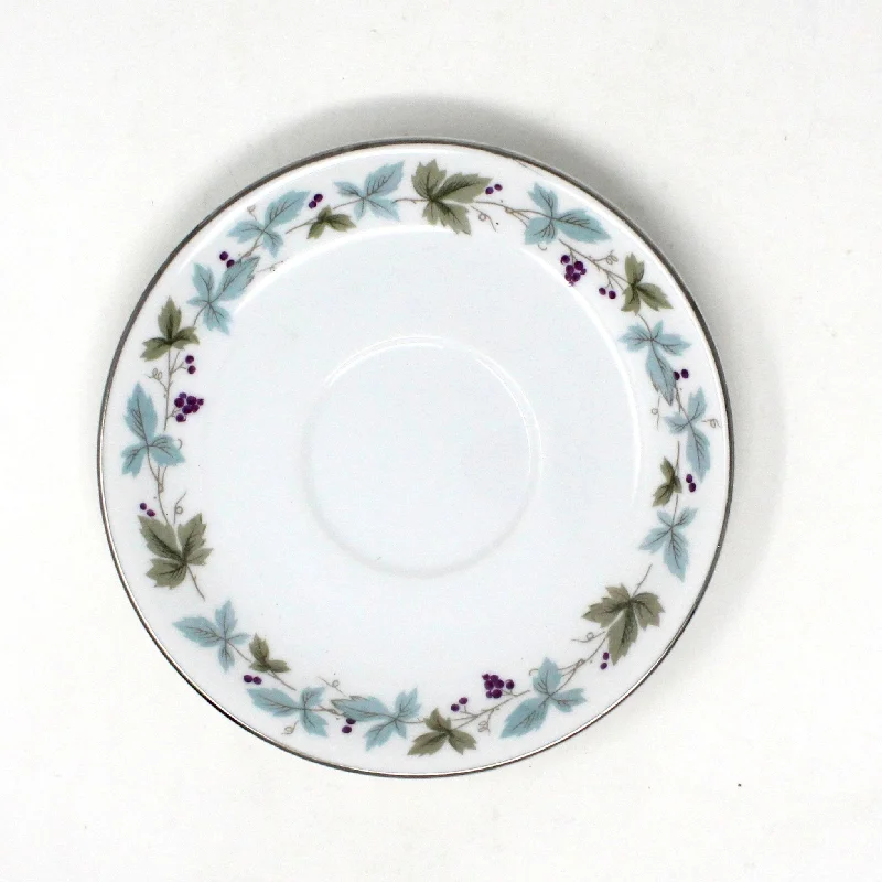 dinner plates with floral accents for parties-Saucer, Fine China of Japan, Vintage 6701, Grapevine, Vintage