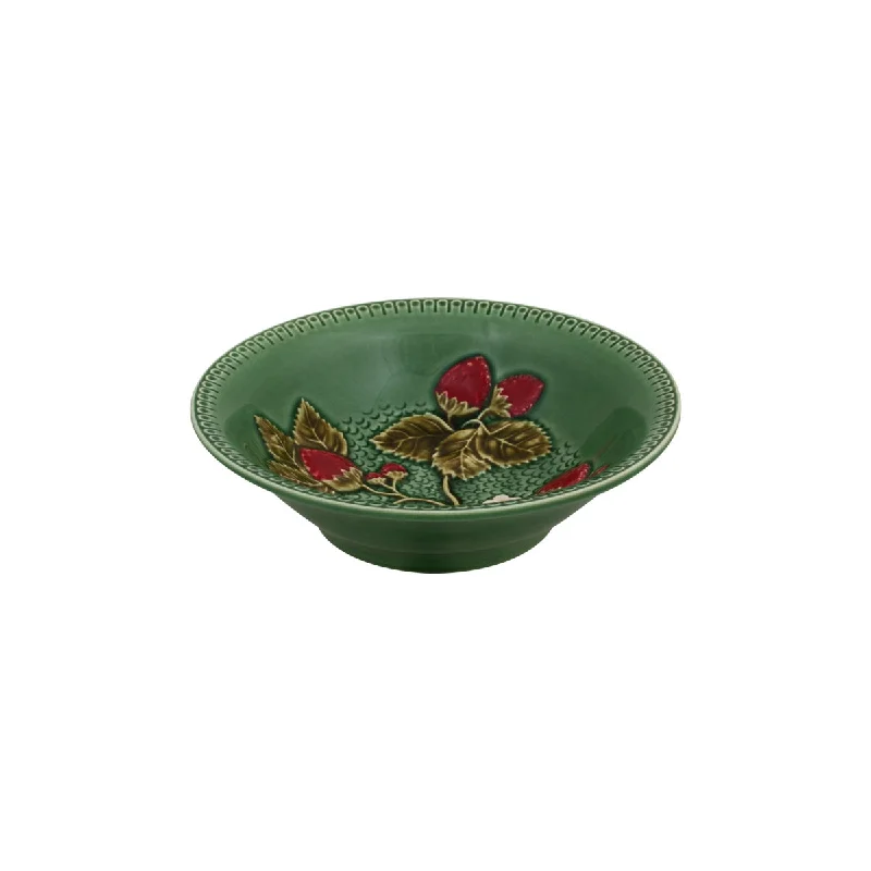 durable dinnerware for family-style meals-Bordallo Pinheiro Strawberries Bowl 18cm