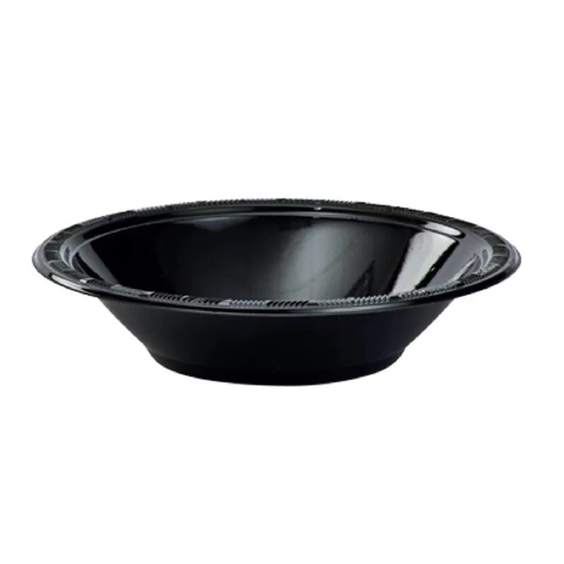 dinnerware for holiday family dinners-Hanna K. Signature Plastic Bowl Black 15 oz