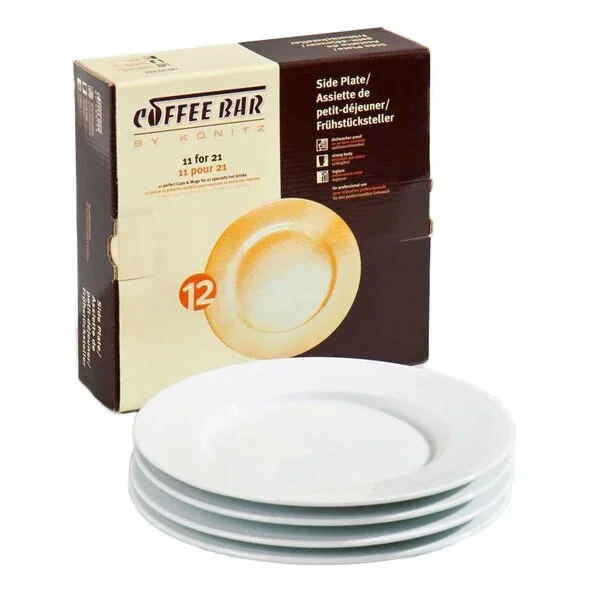 eco-friendly bamboo plates for casual events-Konitz 4-Piece Coffee Bar Plates