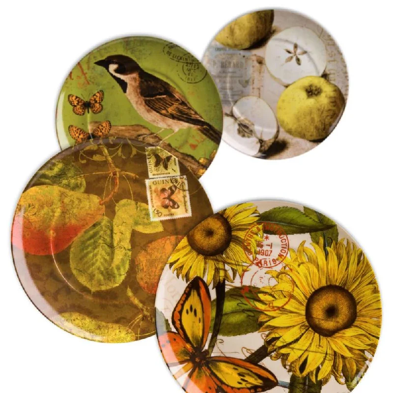 porcelain dinnerware for upscale meals-Waechtersbach 'Assorted' Accents Nature Plates (Set of 4)