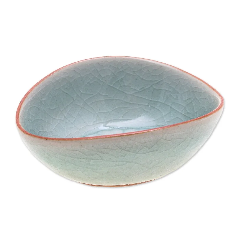 dinner plates for upscale gatherings and banquets-Novica Handmade Vintage Flora Small Celadon Ceramic Bowl