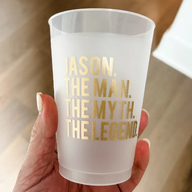 large ceramic mugs for office parties-The Man The Myth The Legend Frosted Party Cups