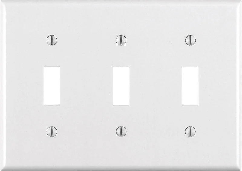 reusable dinner plates for hosting-Leviton White 3 gang Thermoset Plastic Toggle Wall Plate 1 pk