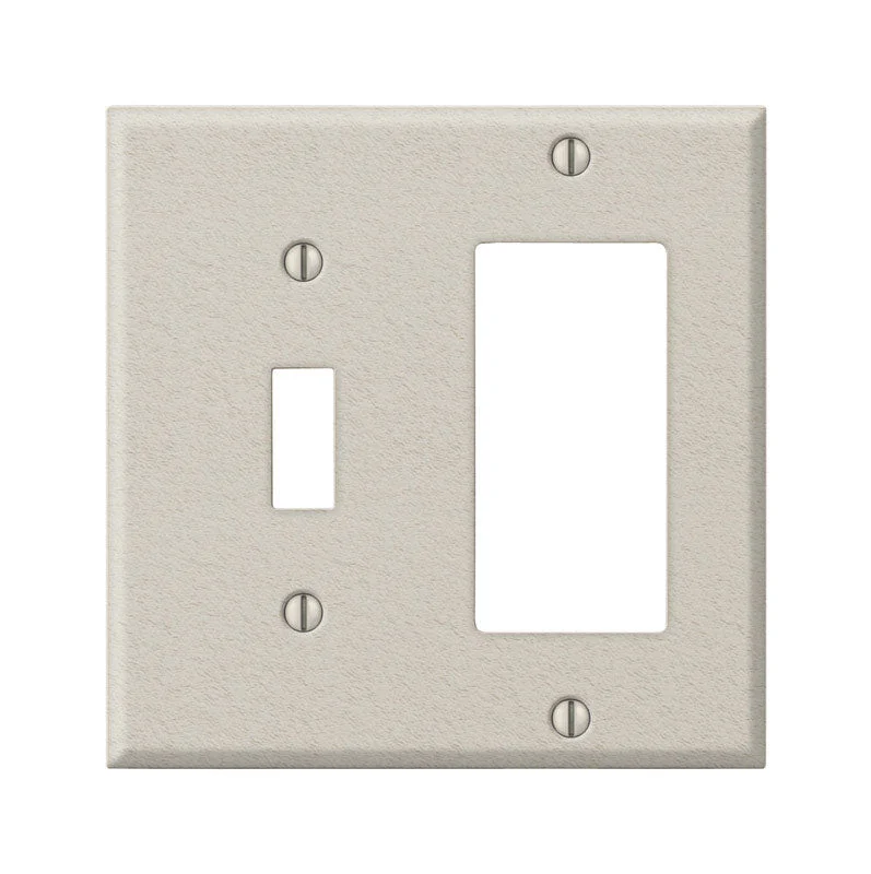 unbreakable dinner plates for outdoor events-Amerelle Contractor Metallic 2 gang Steel Rocker/Toggle Wall Plate 1 pk