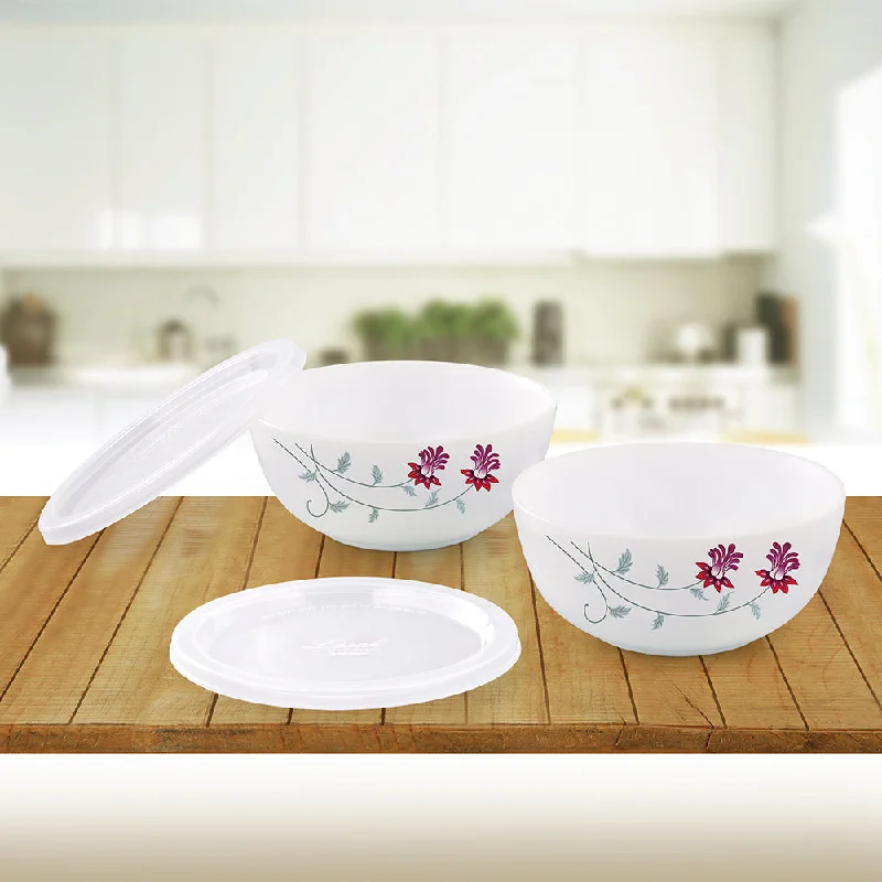 dinner plates with contemporary patterns-Larah by Borosil Flower Pot Serve n Store