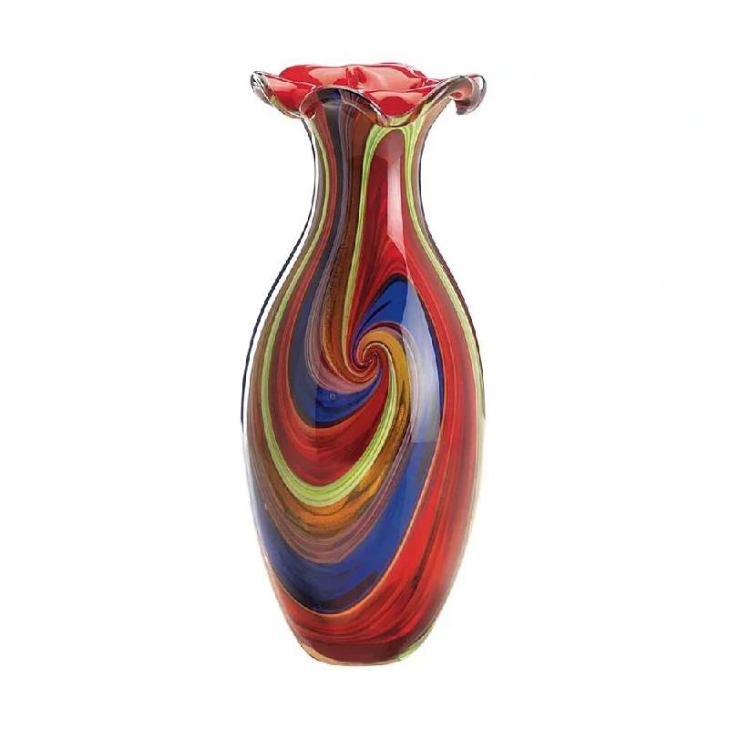 Designer tall vases for floral table arrangements -Colortide Handcrafted Glass Vase