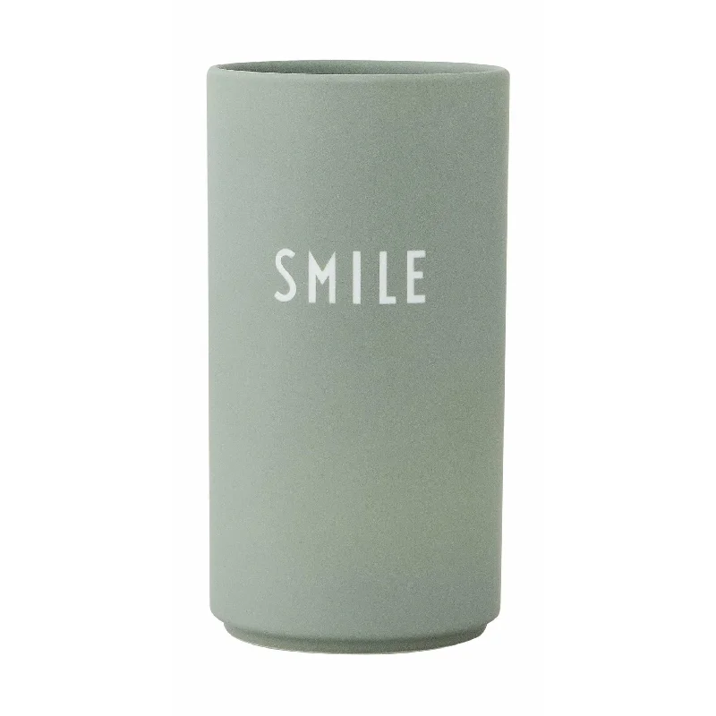 Tall ceramic vases for modern table settings -Design Letters Favorite Vase Smile Medium, Green